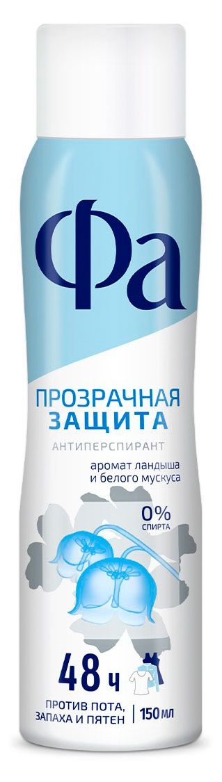 Дезодорант-антиперспирант женский Фа Прозрачная защита, 150 мл