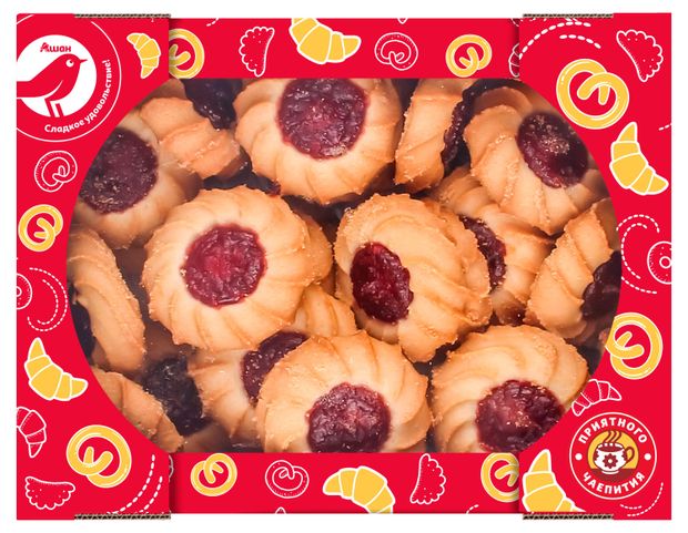 Печенье сдобное АШАН Красная птица Курабье, 500 г