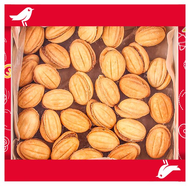 Печенье сдобное АШАН Красная птица Орешки с вареной сгущенкой, 500 г