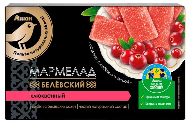 Мармелад АШАН Золотая птица Белевский формовой клюквенный, 150 г