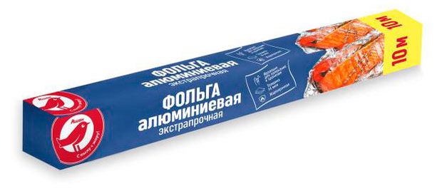 Фольга алюминиевая АШАН Красная птица экстра прочная 14 мкм 10 м 150₽