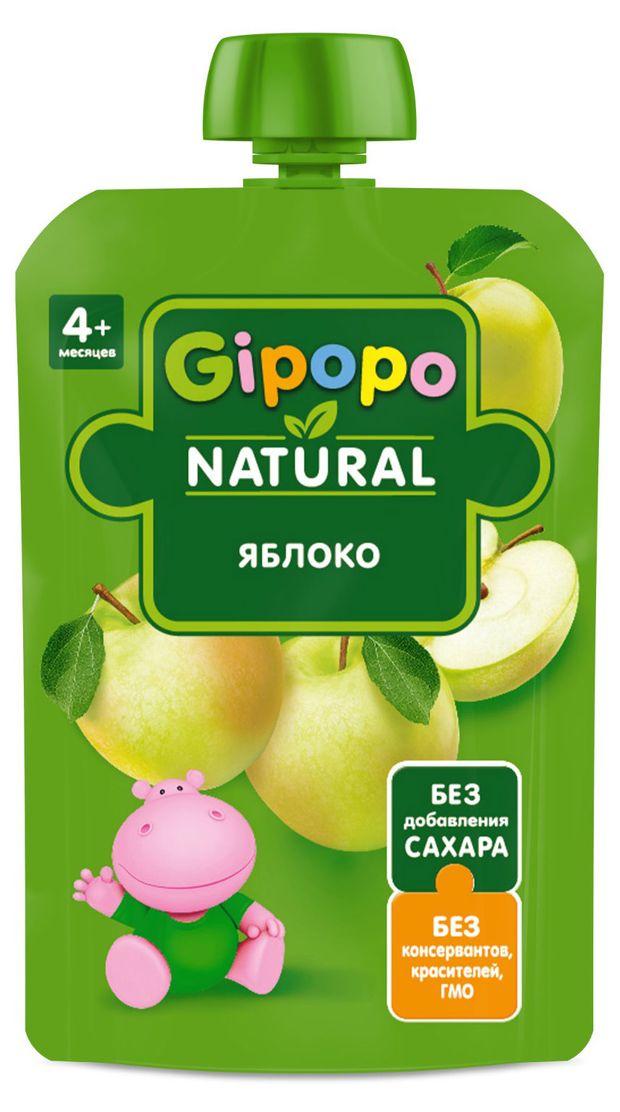 Пюре фруктовое детское Gipopo из яблок с 4 мес., 90 г