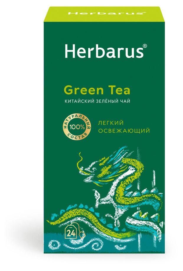 Чай зеленый Herbarus Китайский в пакетиках, 24 шт х 1,8 г
