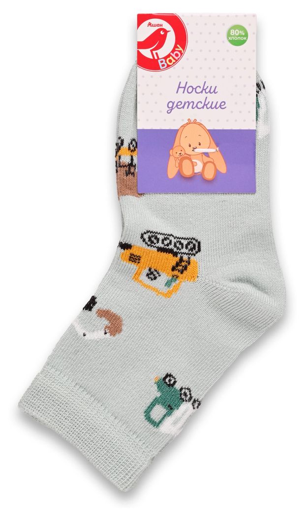 Носки для мальчика АШАН Красная птица Baby оливковые, р 8-10