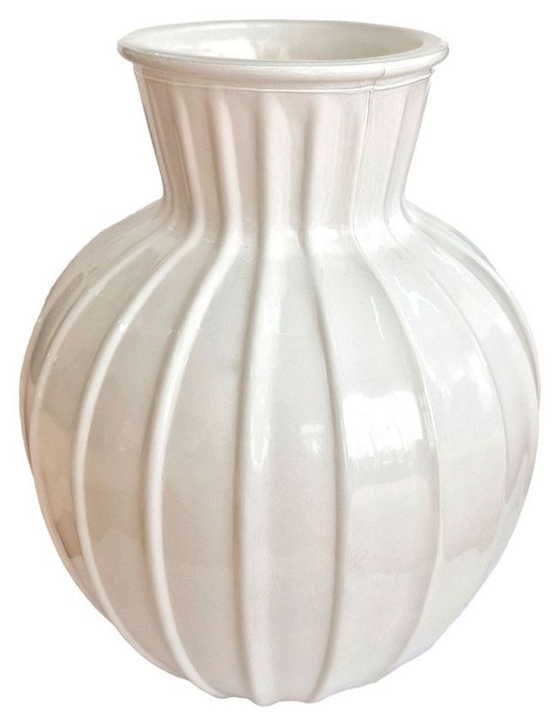 Ваза настольная декоративная NinaGlass белая, 20 см