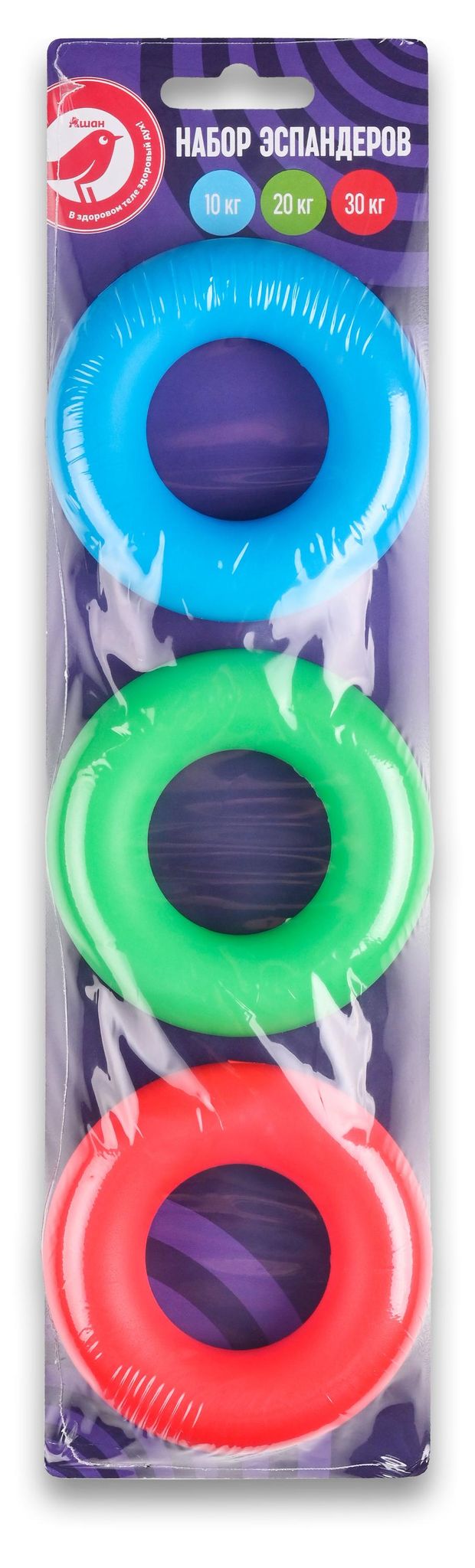 Набор кистевых эспандеров АШАН Красная птица 10-20-30 кг 3 шт 400₽