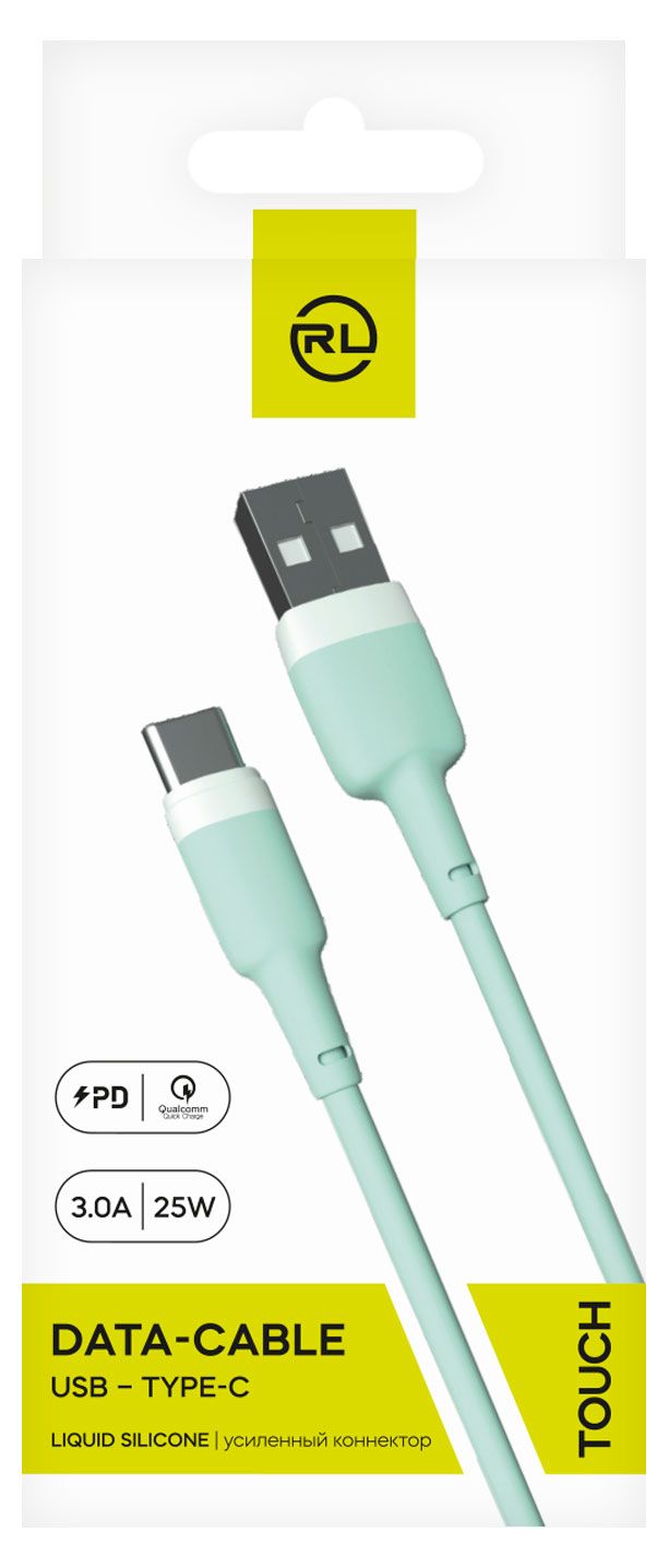 Кабель Red Line USB-TYPE-C 3А зеленый, 1 м