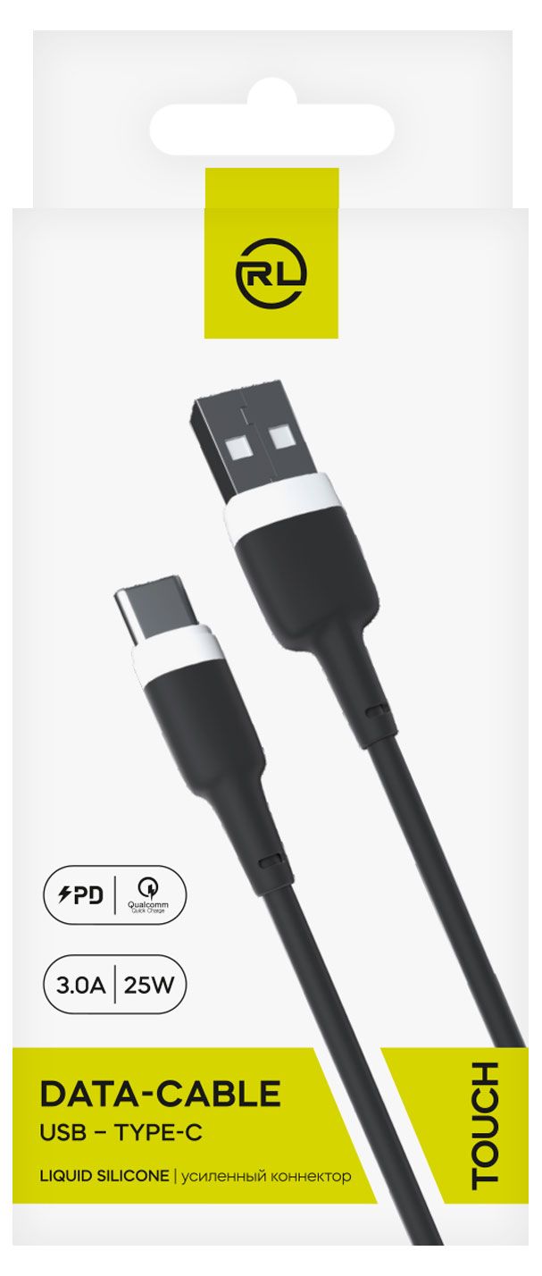 Кабель Red Line USB-TYPE-C 3А черный 1 м 400₽