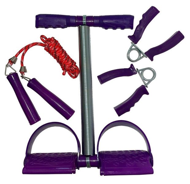 Набор эспандеров Gold для ног и спины кистевые и скакалка, 3 шт