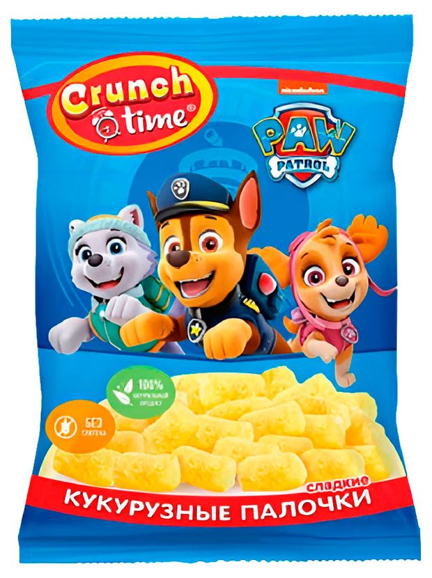 Кукурузные палочки CrunchTime Щенячий патруль сладкие, 75 г