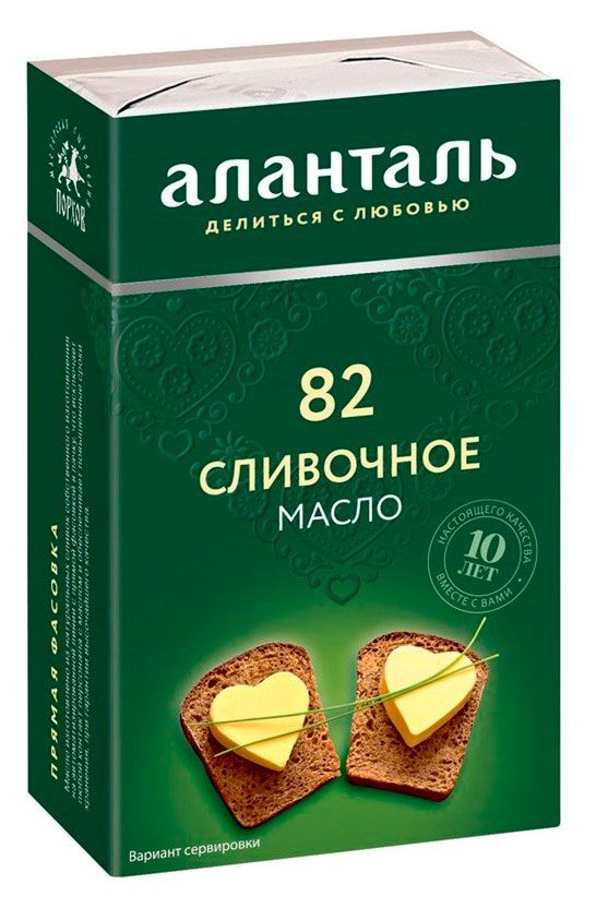 Масло сливочное Аланталь 82 БЗМЖ, 180 г