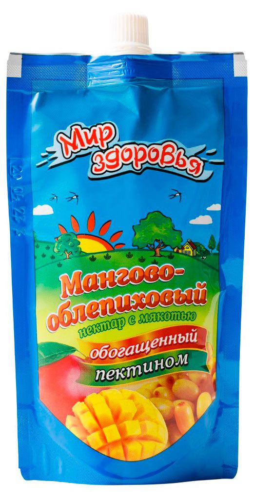 Нектар Мир Здоровья манго облепиха обогащенный пектином, 200 мл