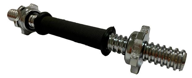 Гриф гантельный Gold с резиновой ручкой и 2-мя гайками, 30-35 см