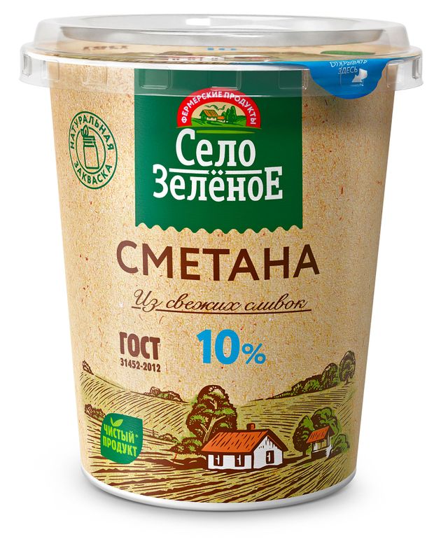 Сметана Село Зеленое 10 БЗМЖ 300 г 130₽