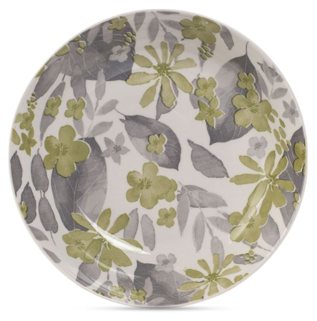 Тарелка суповая Domenik Blooming бело-зеленая, 20 см