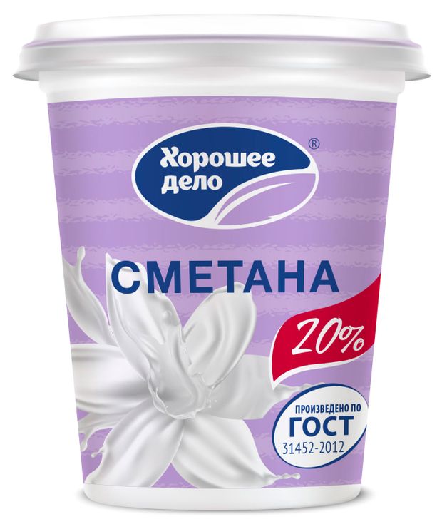 Сметана Хорошее дело 20% БЗМЖ, 300 г