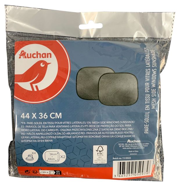 Шторки автомобильные АШАН Красная птица для защиты от солнца для боковых окон на присосках 44х36 см 2 шт 100₽