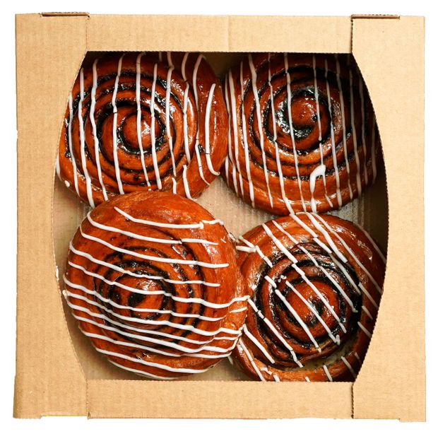 Изделие слоеное хлебобулочное Булочка Вензель сахарный с шоколадом и корицей 4 шт, 550 г