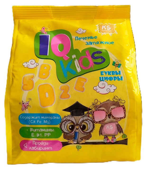 Печенье затяжное Крымский Султан IQ Kids буквы и цифры, 180 г