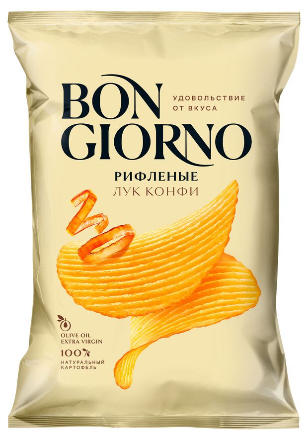 Чипсы картофельные Bon Giorno Лук конфи, 80 г
