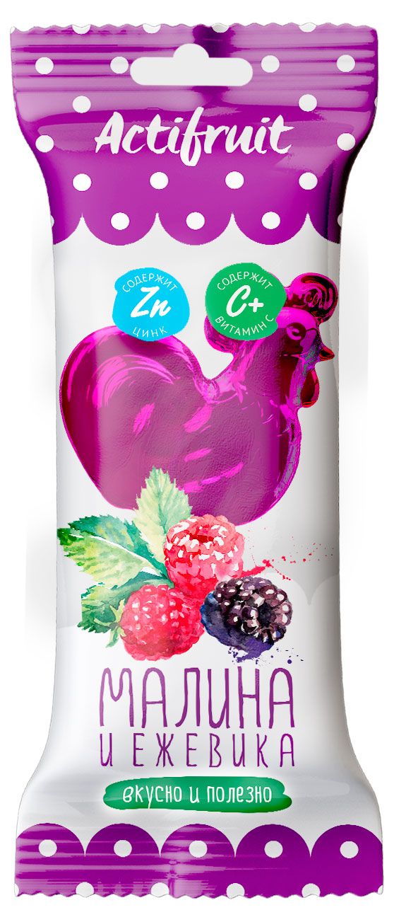 Леденцовая карамель Актифрут с цинком и витамином С Петушок ежевика, 17 г