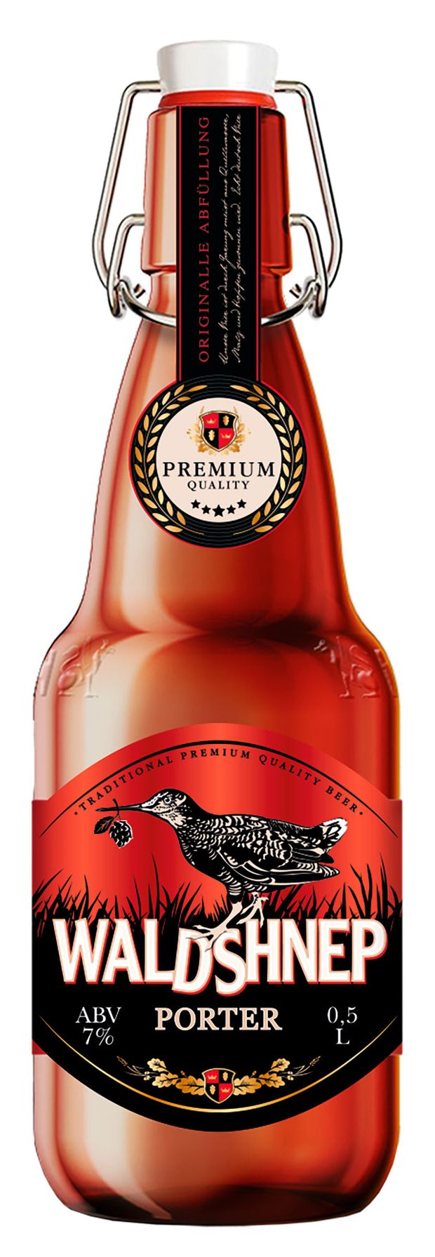 Пиво темное Waldshnep Porter фильтрованное 7%, 500 мл