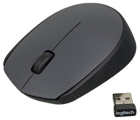 Мышь беспроводная Logitech M170 серо-черная 900₽