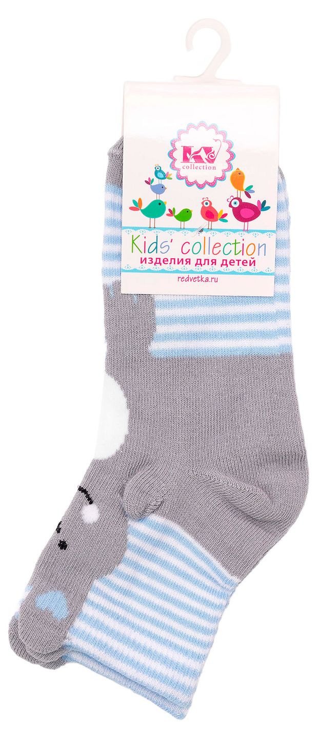 Носки детские Красная Ветка с 3D рисунком голубые, р. 14-16