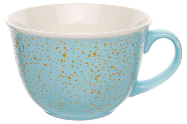 Кружка фарфоровая голубая, 450 мл