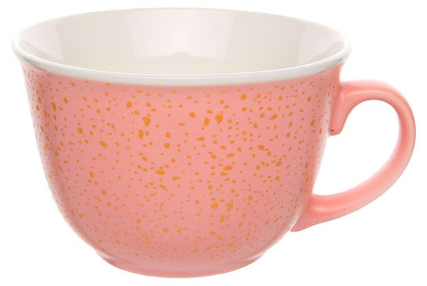Кружка фарфоровая розовая, 450 мл