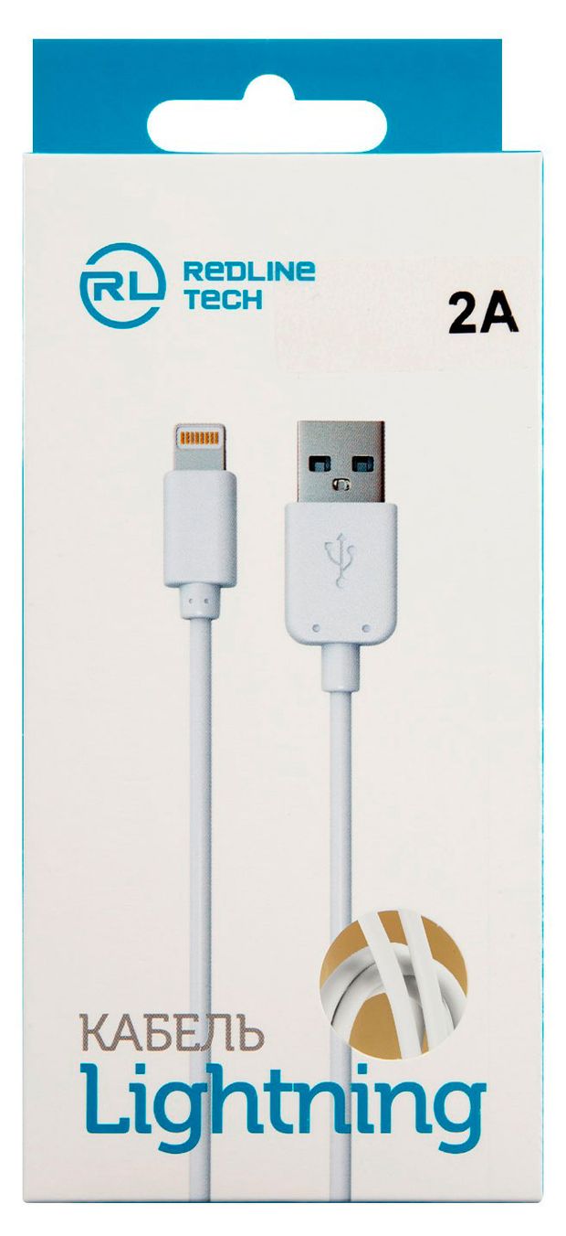 Кабель Red Line USB -8 pin для Apple белый, 1 м