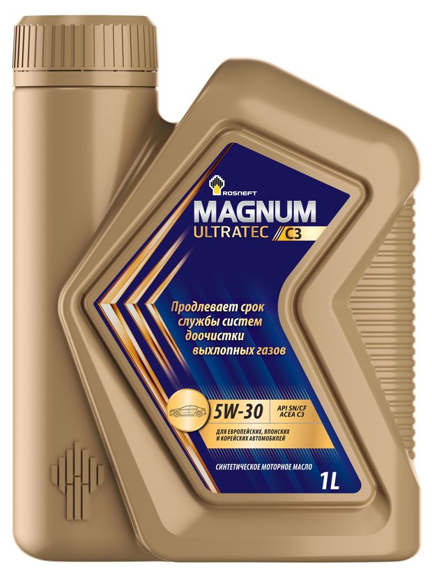 Масло моторное синтетическое Роснефть Magnum Ultratec С3 5W-30 API SN/CF, 1 л