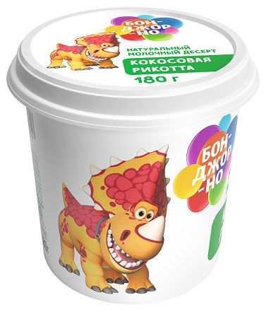 Сыр мягкий рикотта Бонджорно с кокосом 30% БЗМЖ, 180 г