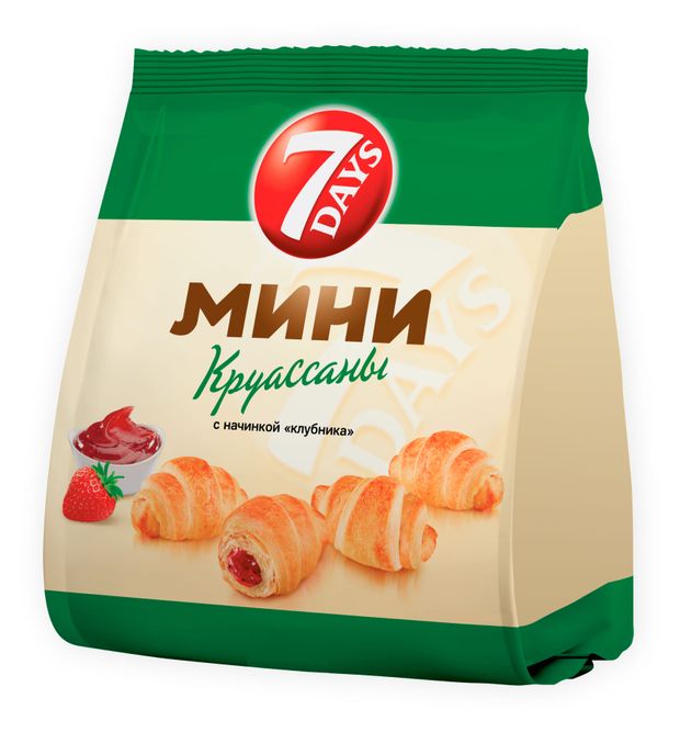 Мини-круассаны 7Days с начинкой клубника 265 г 140₽