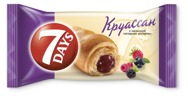 Круассан 7Days с начинкой ягодное ассорти 65 г 60₽