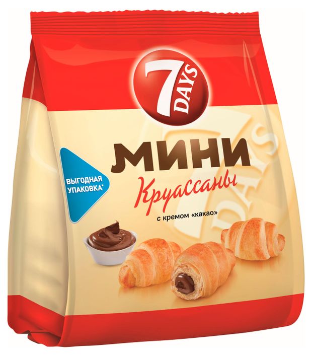 Мини-круассаны 7Days c кремом какао 105 г 68₽