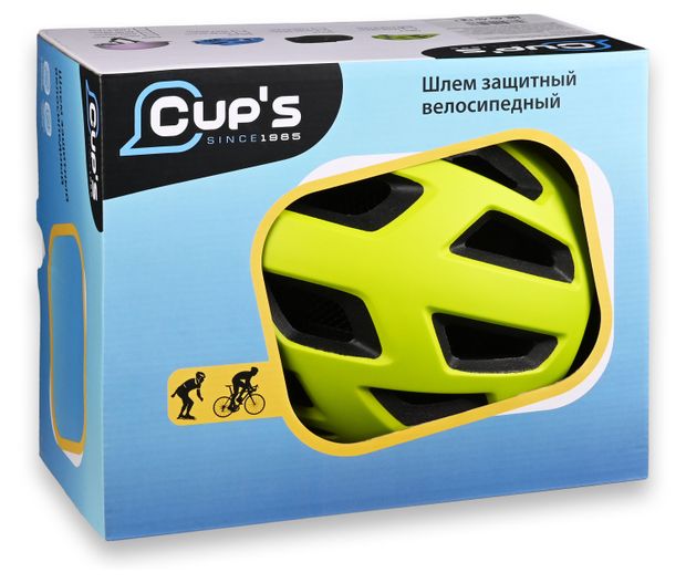 Шлем велосипедный Cups салатовый 500₽