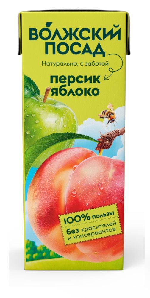 Нектар Волжский Посад яблоко-персик, 200 мл
