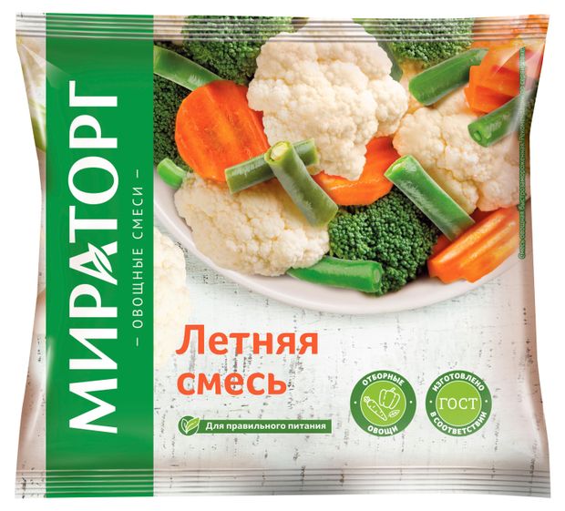 Замороженные продукты  Ашан Смесь овощная Мираторг Летняя замороженная, 400 г