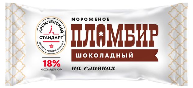 Мороженое пломбир Кремлевский Стандарт эскимо шоколадное 18% БЗМЖ, 60 г