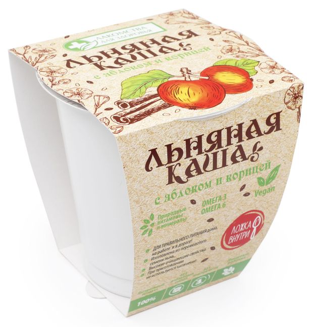 Каша льняная Лакомства для здоровья с яблоком и корицей 50 г 80₽