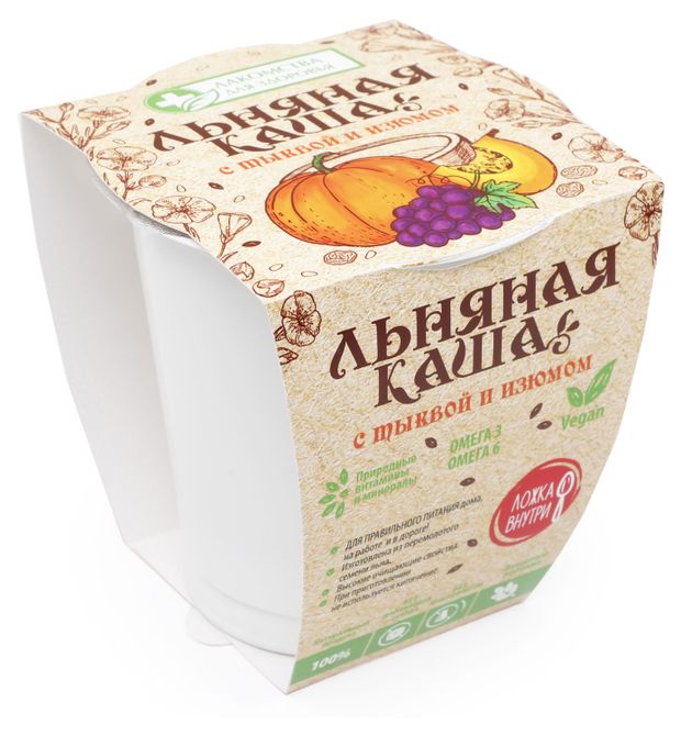 Каша льняная Лакомства для здоровья с тыквой и изюмом 50 г 80₽