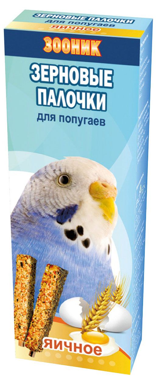 Палочки зерновые для волнистых попугав Зооник яичные, 2 шт