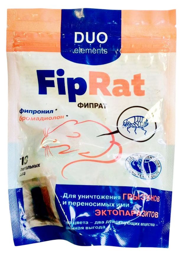 Инсекто-родентицидная приманка DUO elements от грызунов и паразитов, 130 г