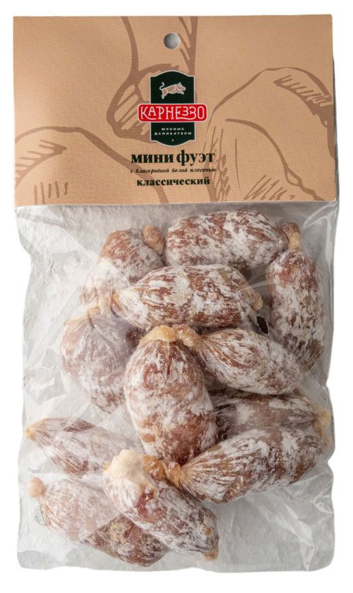 Колбаса сыровяленая Карнеззо Фуэт Классический мини с благородной белой плесенью, 120 г