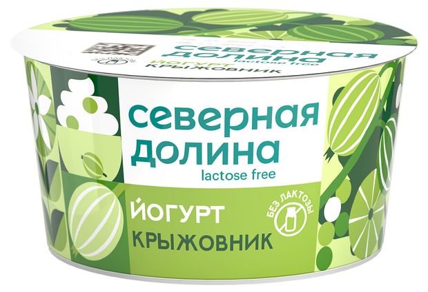 Йогурт Северная долина безлактозный с крыжовником 2,8% БЗМЖ, 130 г