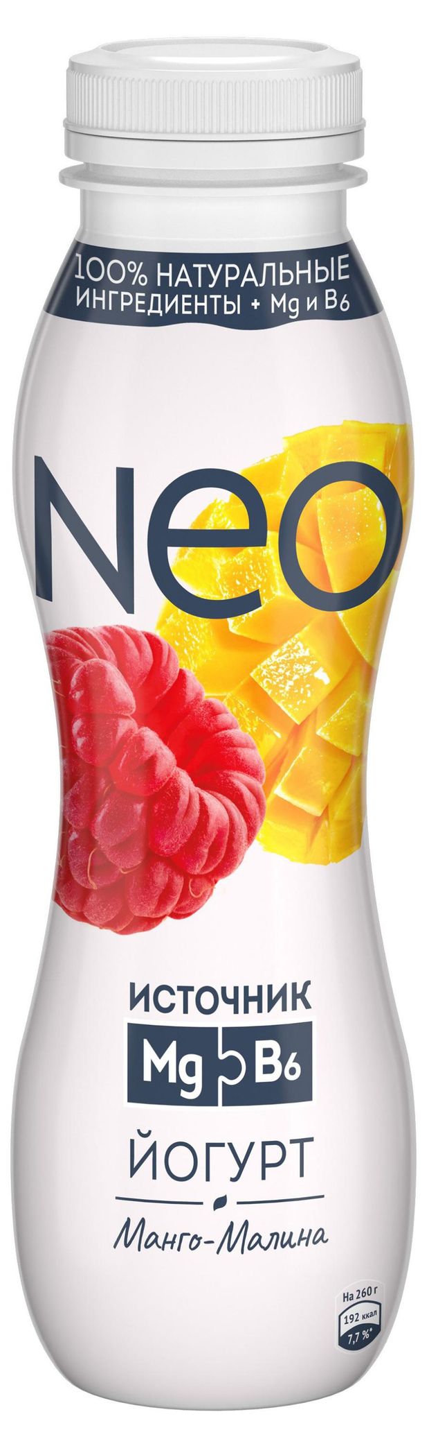 Йогурт питьевой Neo манго малина 15 БЗМЖ 260 г 80₽