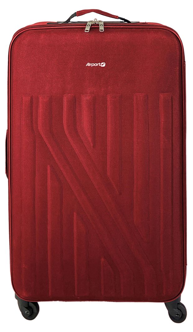 Чемодан мягкий Airport красный 4 колеса р M 2917₽