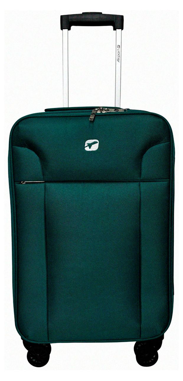 Чемодан мягкий Airport Glam зеленый 8 колес, р S