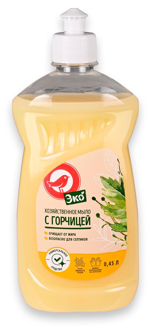 Мыло хозяйственное АШАН Красная птица с горчицей 450 мл 70₽